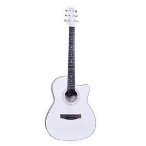 Ashton ASD39 White Cutaway Acoustic Guitar
